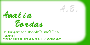 amalia bordas business card
